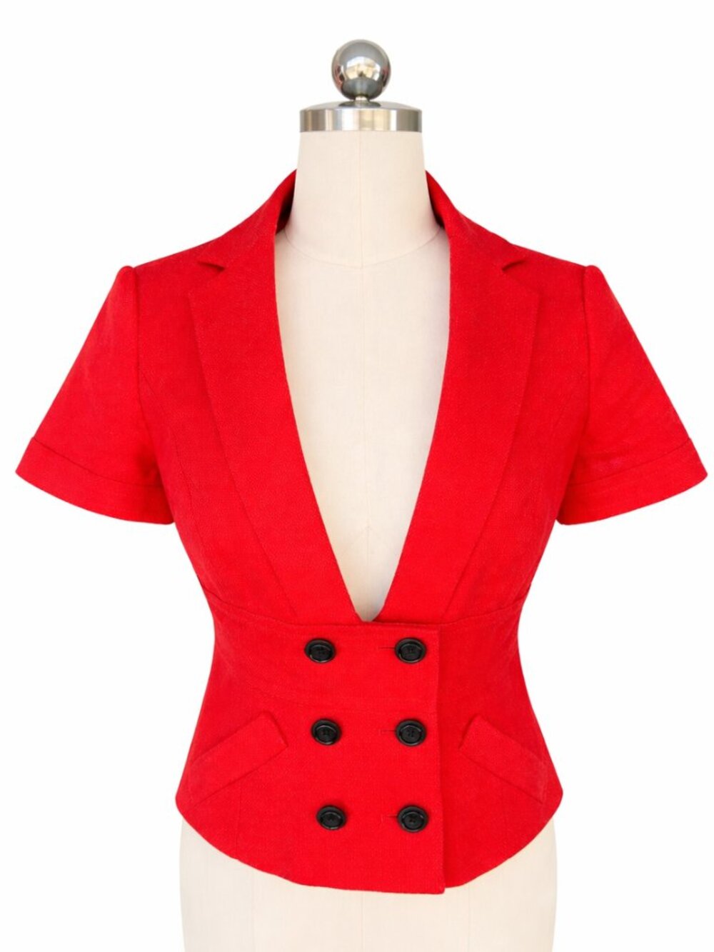 💋 Y2K "The Limited" Jacket | Fire Engine Red | Small | Linen | Mint Cond.